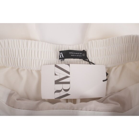Zara Womans Pants trousers ankle Size M White Gold Side Buttons 9929/020 NWT - Picture 7 of 7